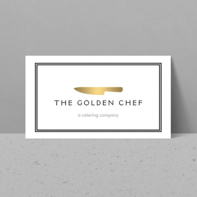 Guld Chef's Knivar Logotyp för Catering, Restauran Visitkort (Skapare uppladdad)