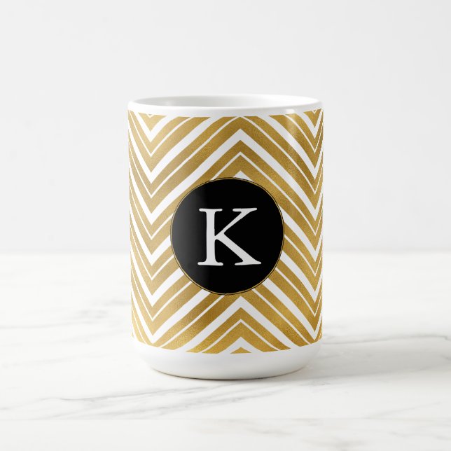 Guld Chevron Monogram Kaffemugg (Center)