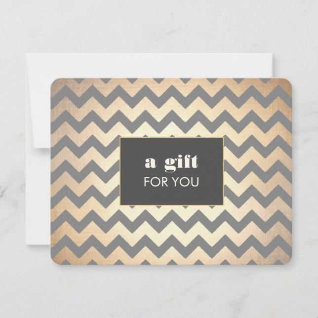 Guld Chevron Mönster Salon & Spa Gift Certificate (Framsida)