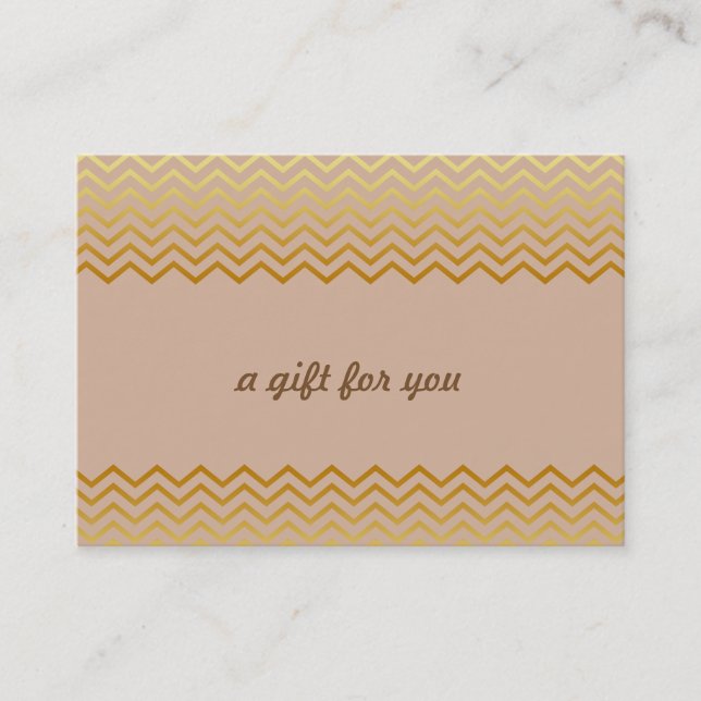 Guld Chevron Salon and Spa Gift Certificate Rabattkort (Framsida)