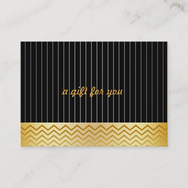 Guld Chevron Salon and Spa Gift Certificate Rabattkort (Framsida)