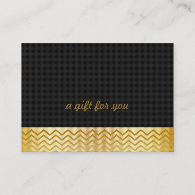 Guld Chevron Salon and Spa Gift Certificate Rabattkort (Framsida)