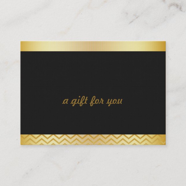 Guld Chevron Salon and Spa Gift Certificate Rabattkort (Framsida)