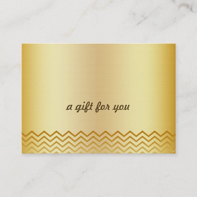 Guld Chevron Salon and Spa Gift Certificate Rabattkort (Framsida)