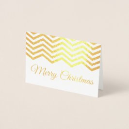 Guld Chevron Trim God jul Folierat Kort