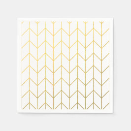 Guld Chevron White Background Modern Chic Pappersservett