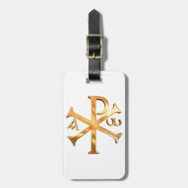 Guld- Chi-Rho Bagagebricka