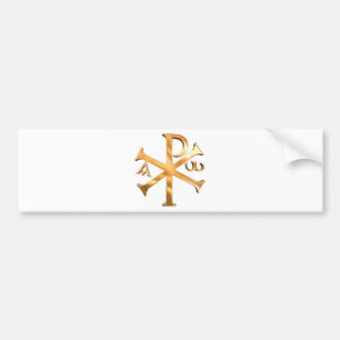 Guld- Chi-Rho Bildekal
