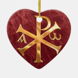 Guld- Chi-Rho Julgransprydnad Keramik
