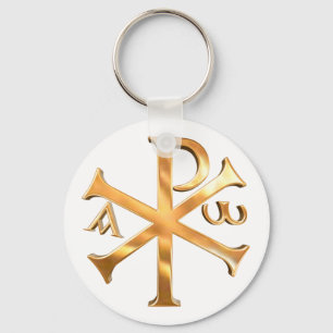 Guld- Chi-Rho Nyckelring