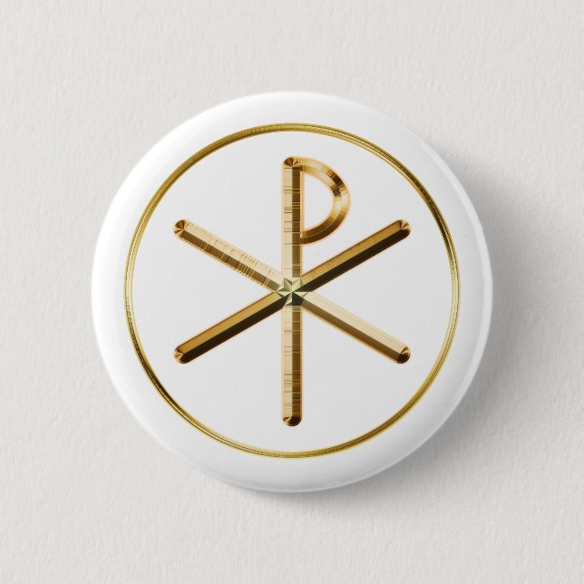 Guld Chi-Rho-symbol Knapp (Framsida)