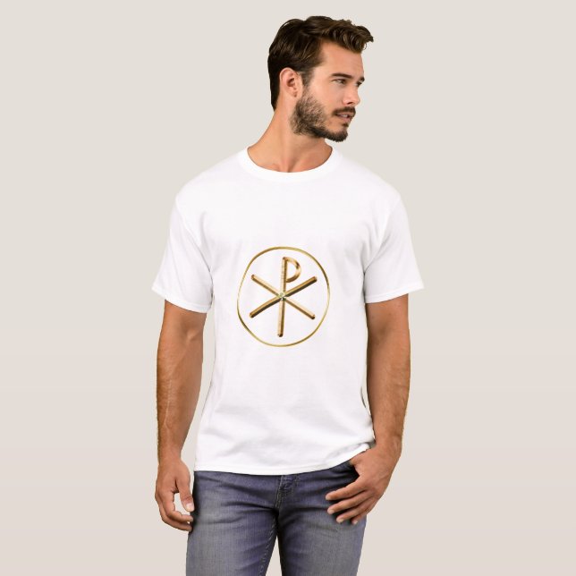 Guld- Chi-rho symbol Tröja (Hel framsida)