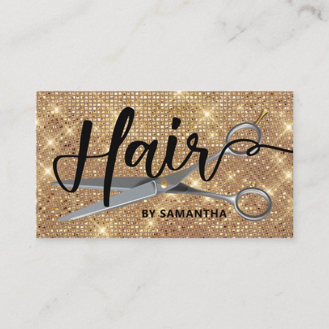 Guld Chic Hairstylist, Affärskort Visitkort (Framsida)