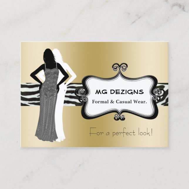 guld chic mode boutique-Affärskort Visitkort (Framsida)