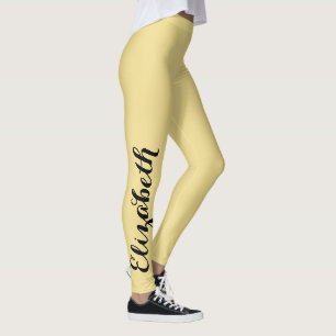 Guld Chic Snyggt Personlig Namn Workout Sports Leggings