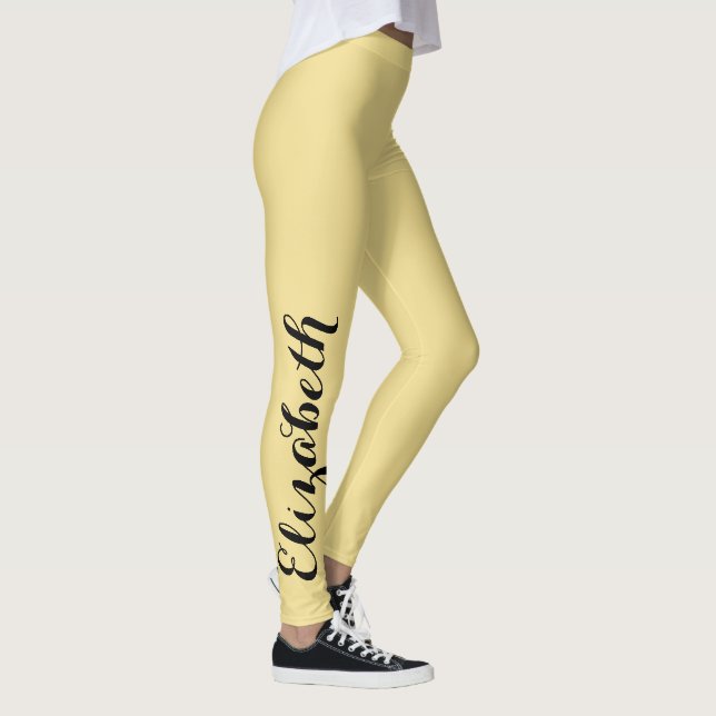 Guld Chic Snyggt Personlig Namn Workout Sports Leggings (Höger)