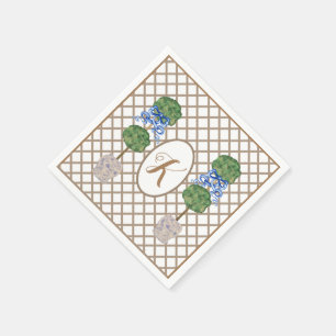 Guld Chinoiserie Ginger Burk Burk Topiary Basket Pappersservett