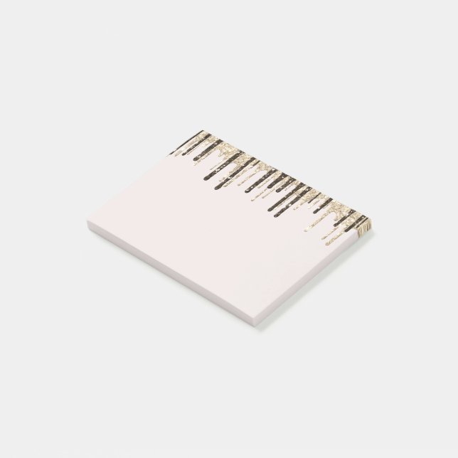 Guld Chocolate Ice Cream Glitter Dricks Birthday Post-it Block (Vinklad)