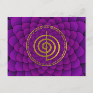 Guld Choku Rei Symbol på lotus Vykort