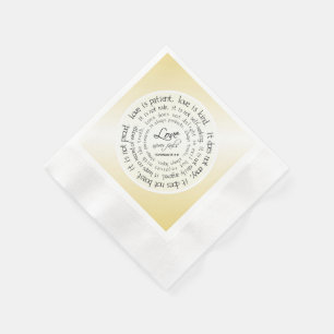 Guld Christian Kärlek är Patient Bröllop Napkins Pappersservett