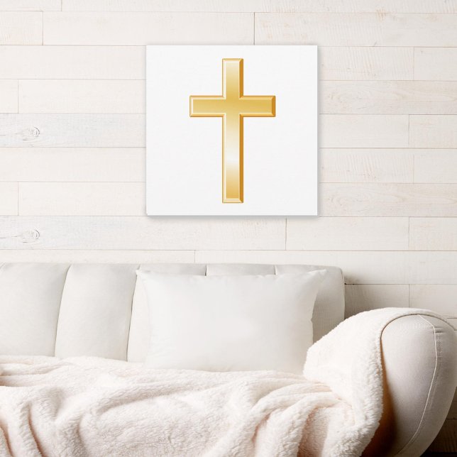 Guld Christian Kor Canvas Art (Christian Cross on Canvas, symbol of the Christian religion.)