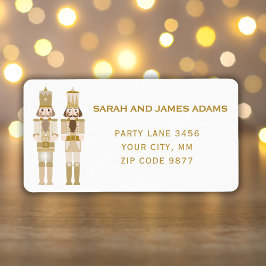 GULD CHRISTMAS NUTCRACKER ADRESS STICKER ADRESSETIKETT