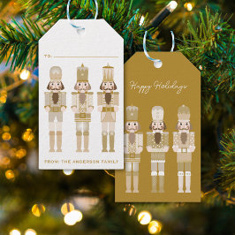 GULD CHRISTMAS NUTCRACKER GIFT STICKER PRESENTETIKETT
