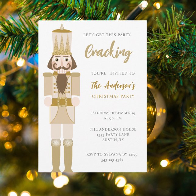 GULD CHRISTMAS NUTCRACKER PARTY HELGDAG INBJUDNINGAR (Skapare uppladdad)