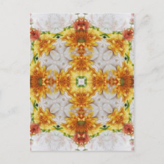 Guld Chrysanthemum Kaleidoscope art 1 Vykort