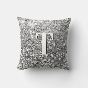 Guld Chunky Glitter Monogrammed Kudde
