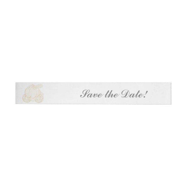 Guld Cinderella Carriage Party Wrap Around Labels Etikettband (Individuell)