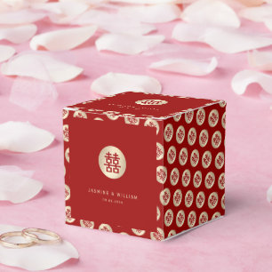 Guld Circle Dubbla Happity Chic China Bröllop Presentaskar