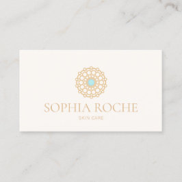 Guld Circle Mandala Logotyp Beauty Skin Care Spa Visitkort
