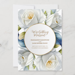 Guld Circle Ram Vit ros Blommigt - bakgrund Inbjudningar
