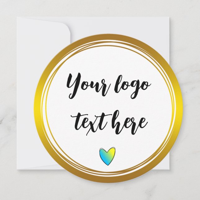 Guld Circle Ringar Gräns Glitter Anpassningsbar Lo Inbjudningar (Framsida)