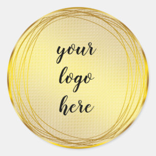 Guld Circle Ringar Gräns Glitter Anpassningsbar Lo Runt Klistermärke