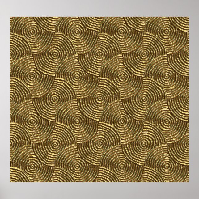 Guld Circle Struktur: Abstrakt sömlös. Poster (Framsidan)