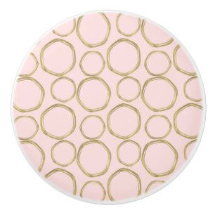 Guld Circles & Blushing Rosa Modern Trendig Mod Knopp