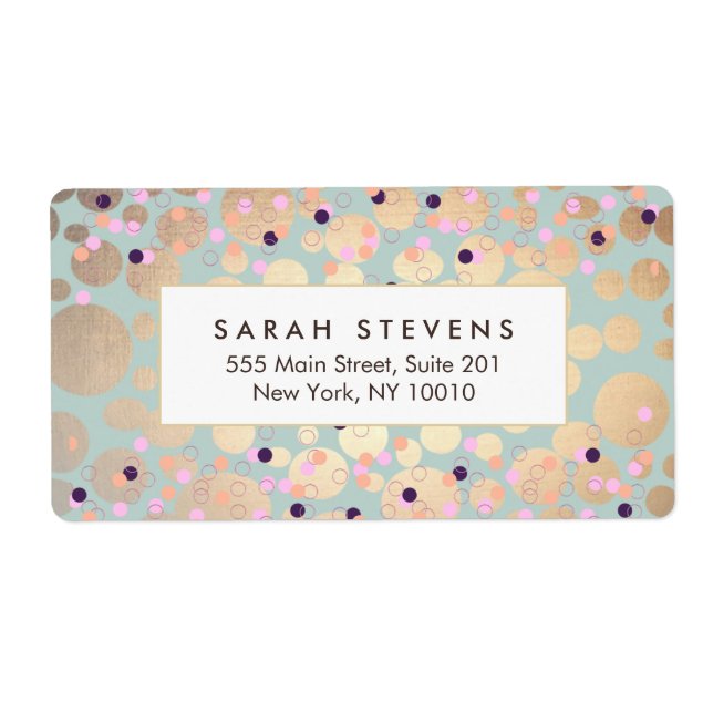 Guld Circles Colorful Confetti Beauty Salon Roligt Fraktsedel (Framsidan)