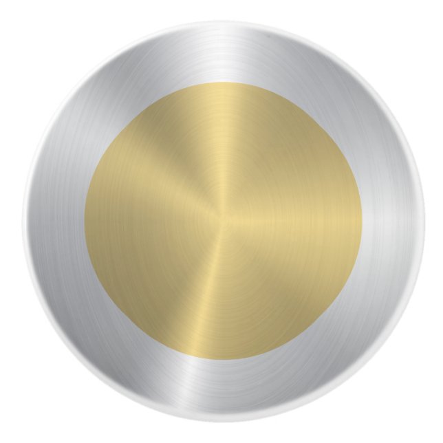 Guld-cirkel med silver gräns knopp (Framsidan)