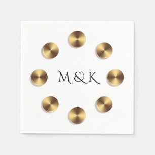 Guld- cirklar design. Monogram. Pappersservett