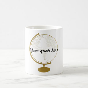 Guld- citationstecken för jordklot DIY Kaffemugg