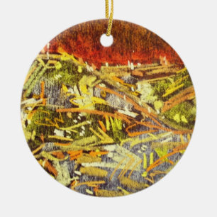 Guld City Helgdag Ornament