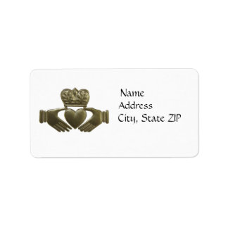 Guld claddagh adressetiketter