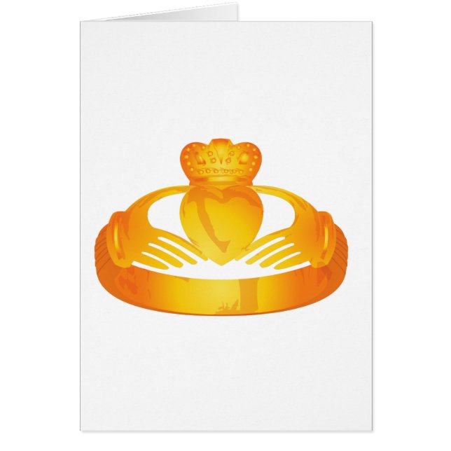 guld claddagh ring hälsningskort (Framsidan)