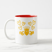 Guld Claddagh Ring Kaffe Mugg