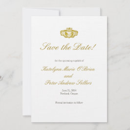 Guld Claddagh Ring Spara datumkortet Datumet