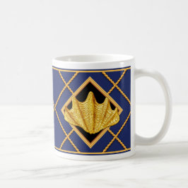 Guld Clam & Frakt Rope Navy Nautical Mugg/Kopp Kaffemugg