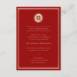 Guld Classic Circle Dubbla Happiness Tea Ceremony Tilläggskort