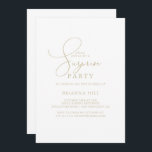 Guld Classy Chic minimalist Surprise Party Inbjudningar<br><div class="desc">Den här chicen i guld är en minimalistisk överraskningspartisinbjudan för en perfekt,  pension eller någon överraskning för party. Den enkla utformningen och utformningen av eleganten har skripttypografin klassisk och finare i guld.</div>